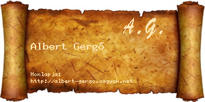Albert Gergő névjegykártya