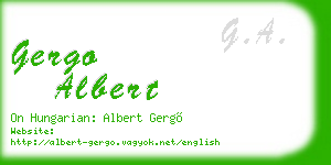 gergo albert business card